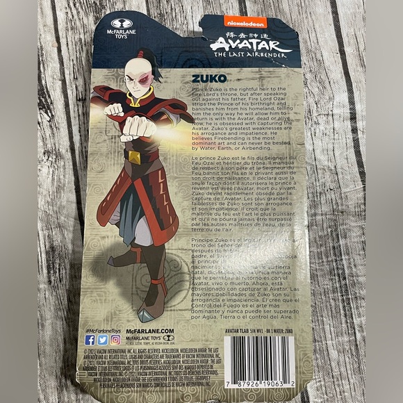 NIB Zuko Avatar the Last Airbender 5" Action Figure McFarlane Toys 2021 - Picture 4 of 5